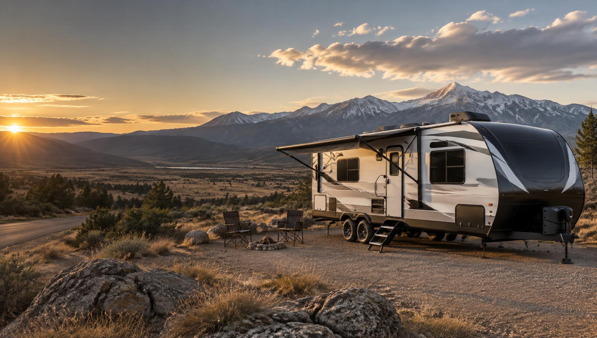 Travel trailer in the Colorado mountains